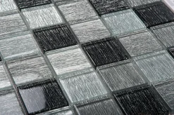 Mosaique de Verre 4.8X4.8 Gris - vendu par plaque de 30X30 cm -