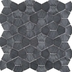 Mosaique Palladiane Aluminium 3D Noir - vendu par plaque de 27.9X27.9 cm -