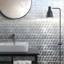 Mosaique 10X10 Alu Brosse Gris - vendu par plaque de 30 X 30 cm -
