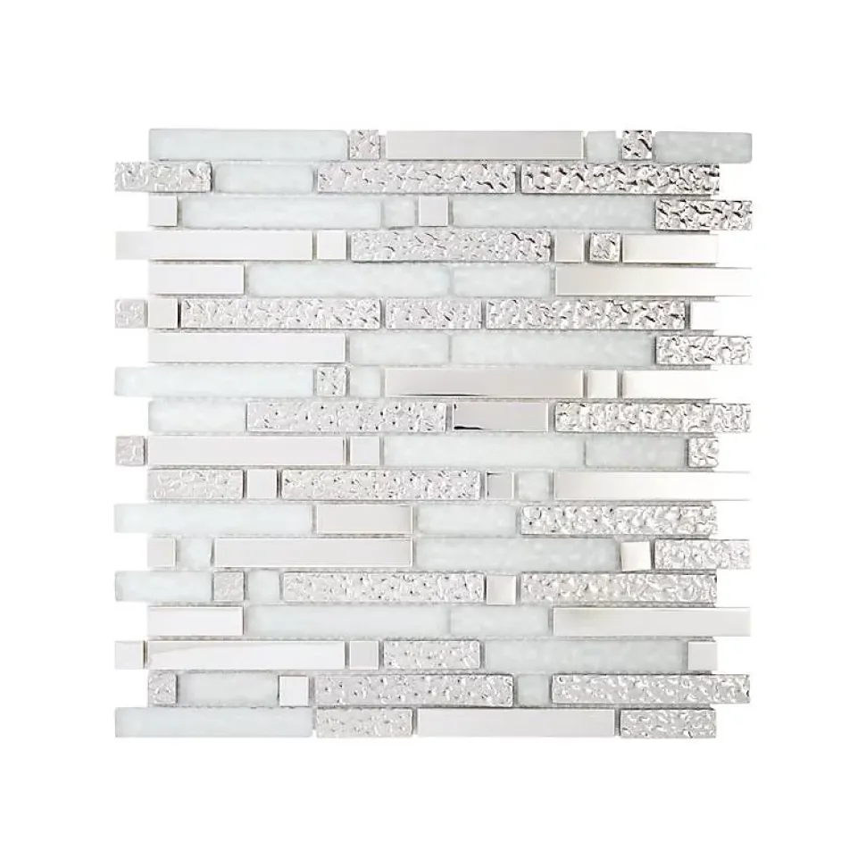Mosaïque Alu / Verre - Black / White - Barrettes