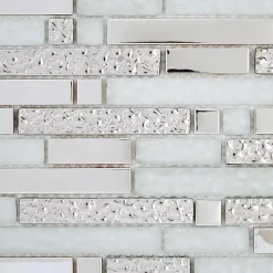 Mosaïque Alu / Verre - Black / White - Barrettes