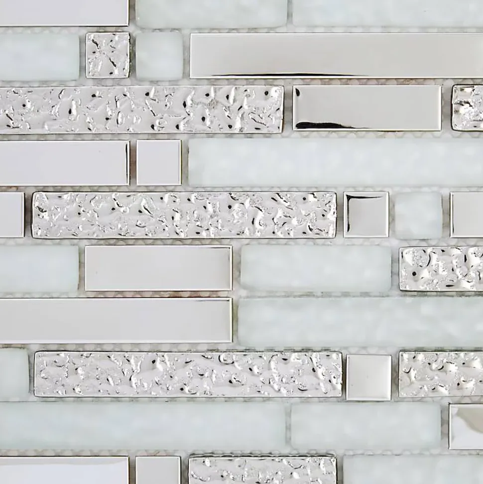 Mosaïque Alu / Verre - Black / White - Barrettes