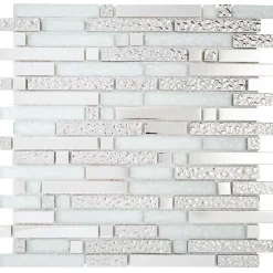 Mosaïque Alu / Verre - Black / White - Barrettes