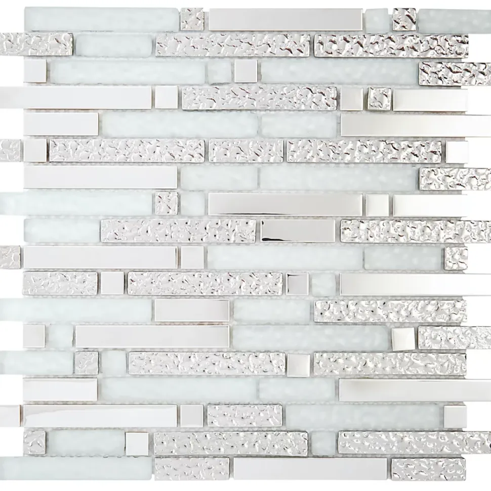 Mosaïque Alu / Verre - Black / White - Barrettes