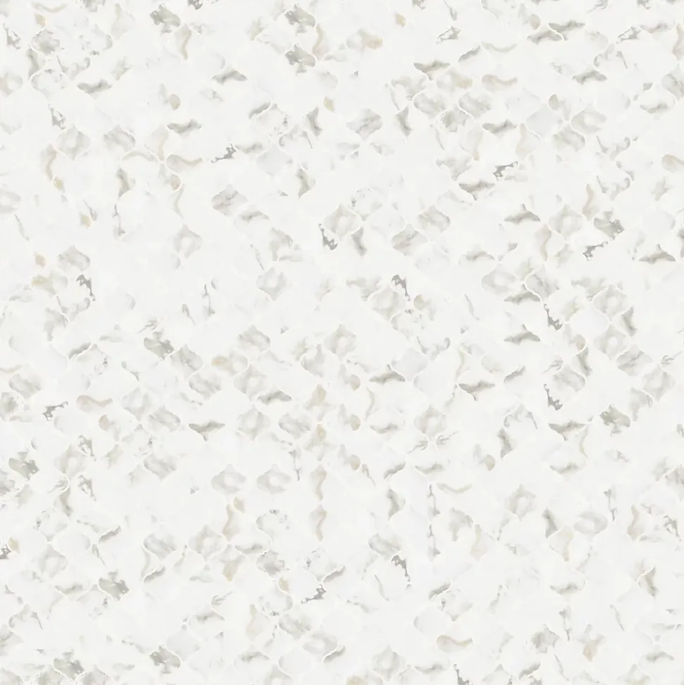 Mosaïque en céramique sur maille pour salle de bain ou cuisine 28.2 cm x 30 cm - Marble Arabesque