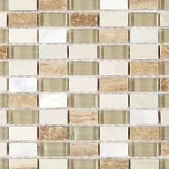 Mosaïque Pierre / Verre - Beige - 1.5 x 3 cm