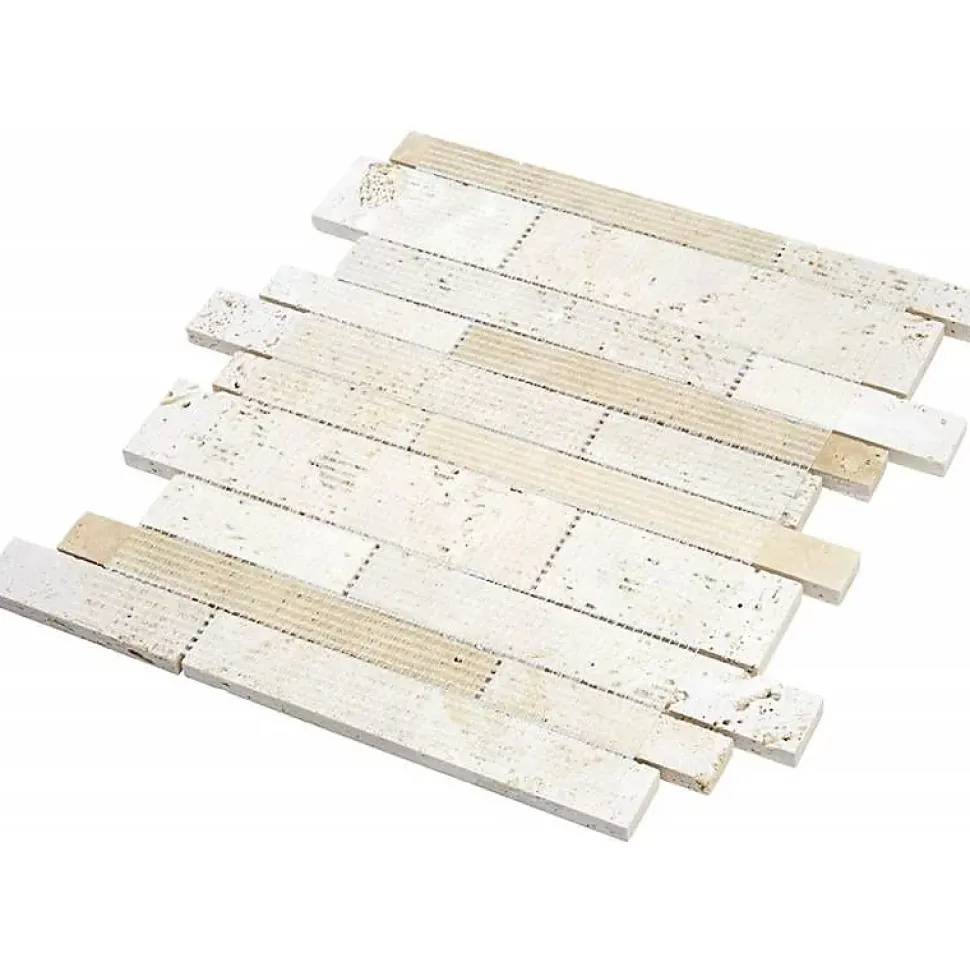 Mosaïque Travertin - Beige Vieilli - Barrettes