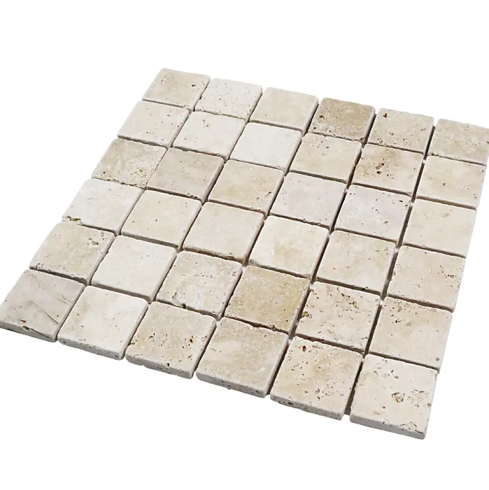 Mosaïque Travertin - Beige - 4.8 x 4.8 cm