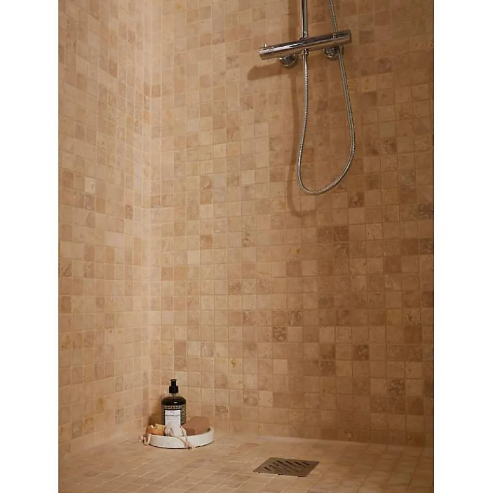 Mosaïque Travertin - Beige - 4.8 x 4.8 cm