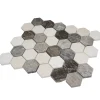 Mosaïque Travertin - Mix Gris - Hexagones