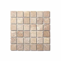 Mosaïque travertin Noce 4,8x4,8 - plaque de 30x30 cm - 1cm épaisseur