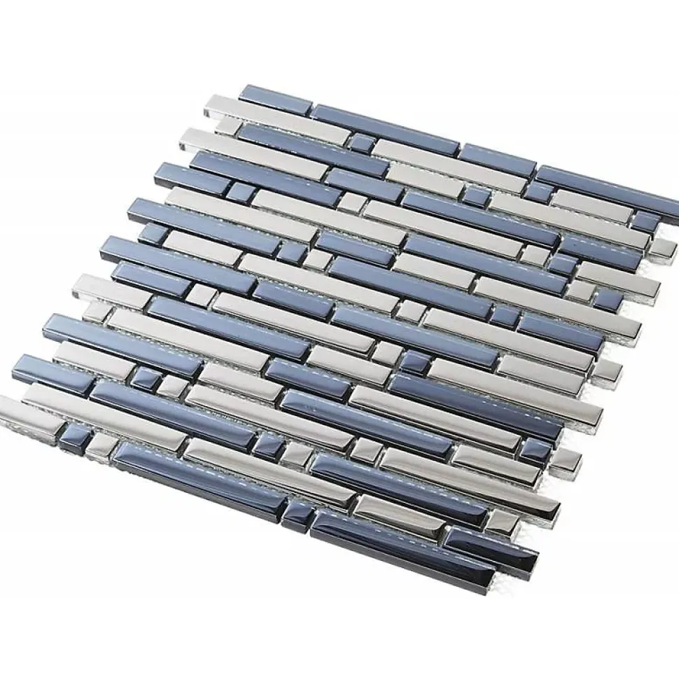 Mosaïque Verre - Chrome - Barrettes