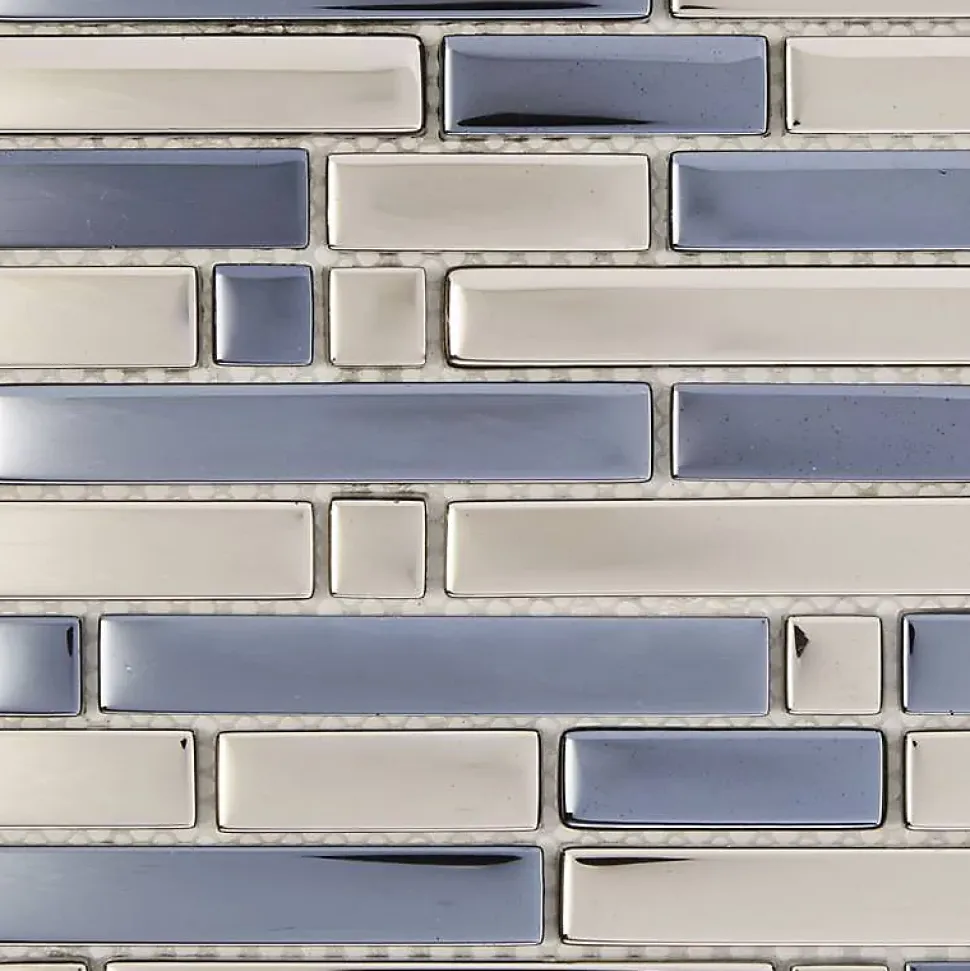 Mosaïque Verre - Chrome - Barrettes