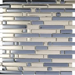 Mosaïque Verre - Chrome - Barrettes