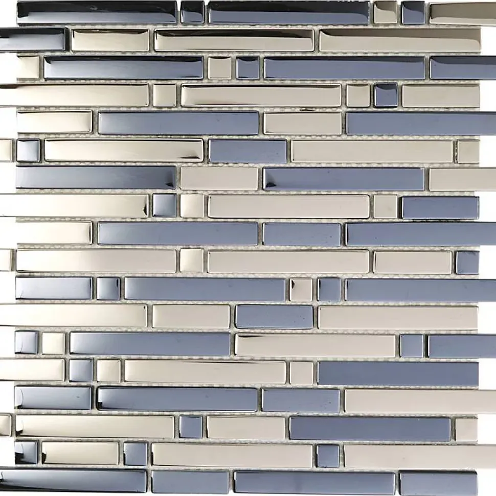 Mosaïque Verre - Chrome - Barrettes