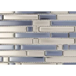 Mosaïque Verre - Chrome - Barrettes