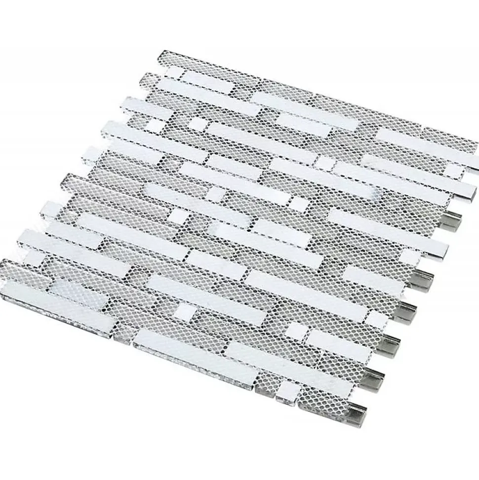 Mosaïque Verre - Chrome - Barrettes