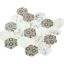Mosaïque Verre - Mix Brown Déco - Hexagones