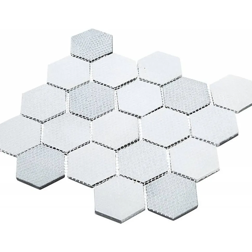 Mosaïque Verre - Mix Gris - Hexagones