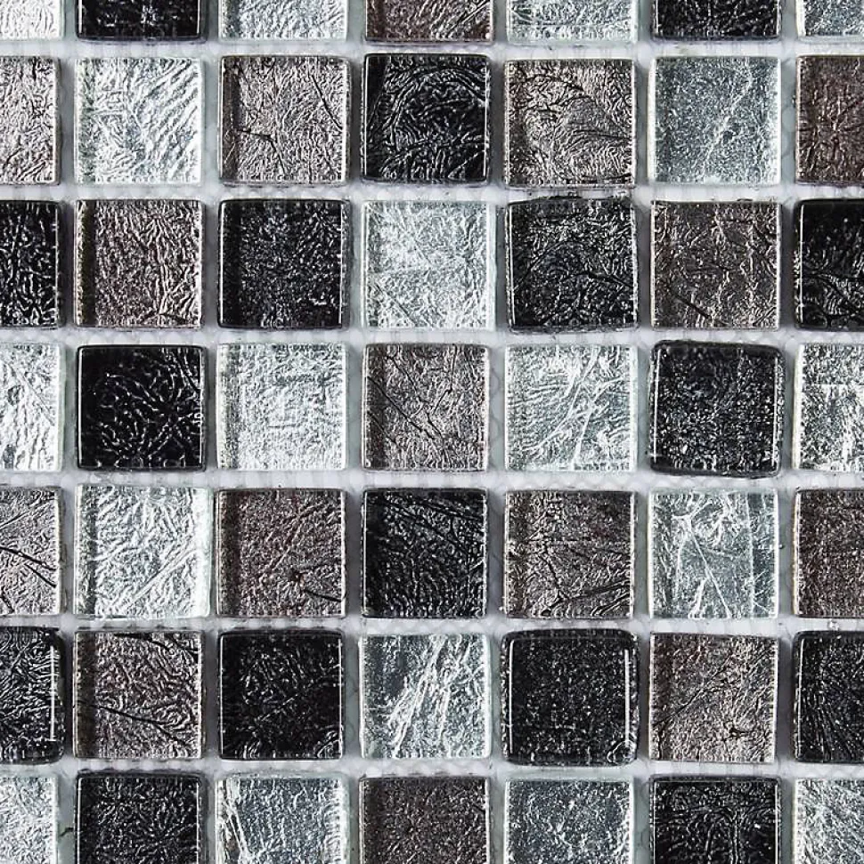 Mosaïque Verre - Mix Gris - 2.3 x 2.3 cm
