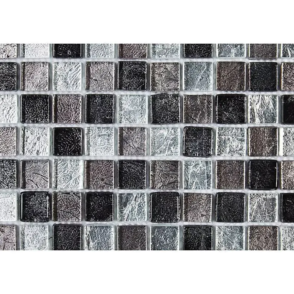 Mosaïque Verre - Mix Gris - 2.3 x 2.3 cm