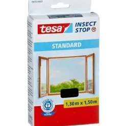 Moustiquaire - tesa - Standard - 1,3 m x 1,5 mm - Noir - Fixation auto agrippante