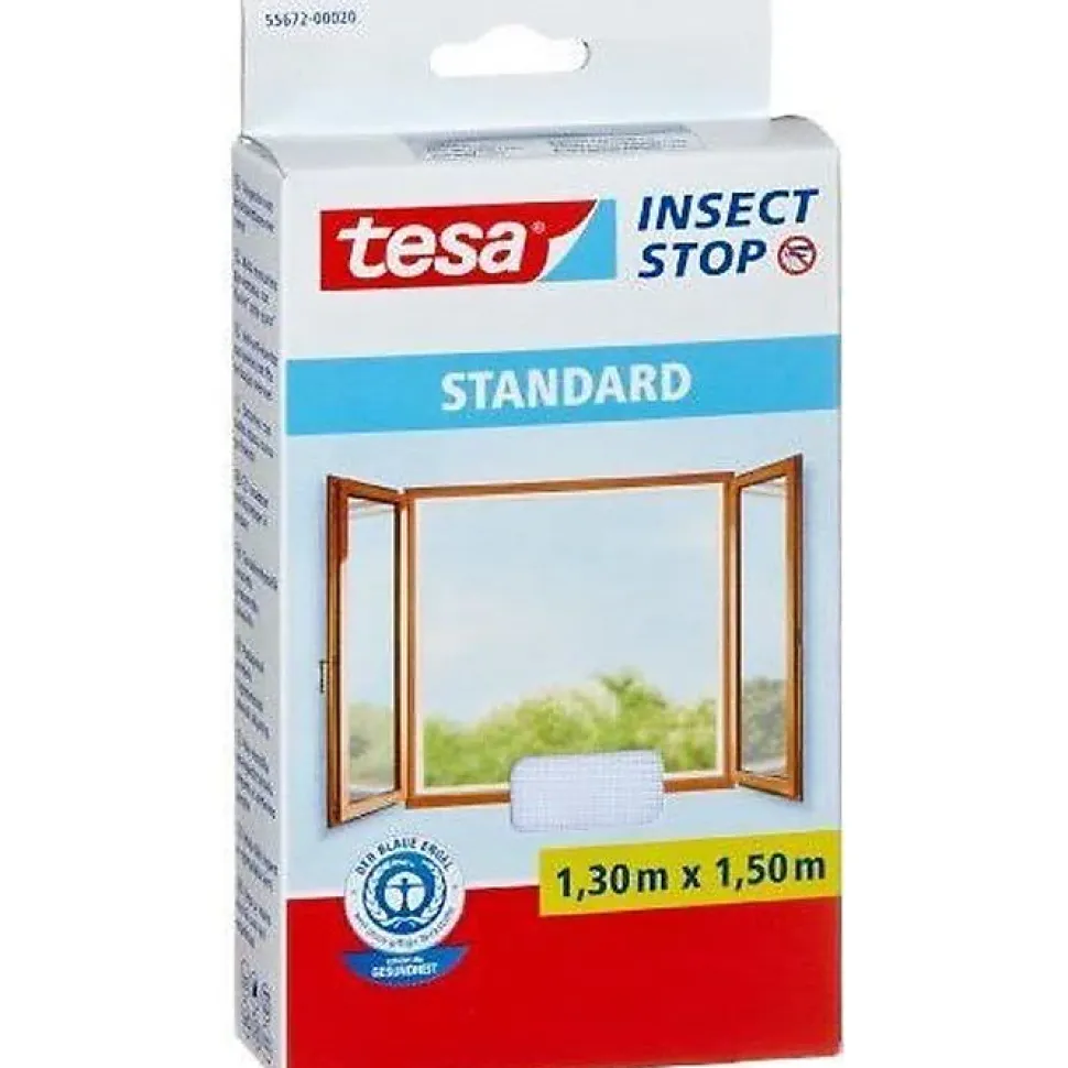 Moustiquaire - tesa - Standard - 1,3 m x 1,5 mm - Fixation auto-agrippante - Blanc