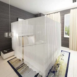 Moustiquaire de lit carré 3 ouvertures 2 pcs vidaXL