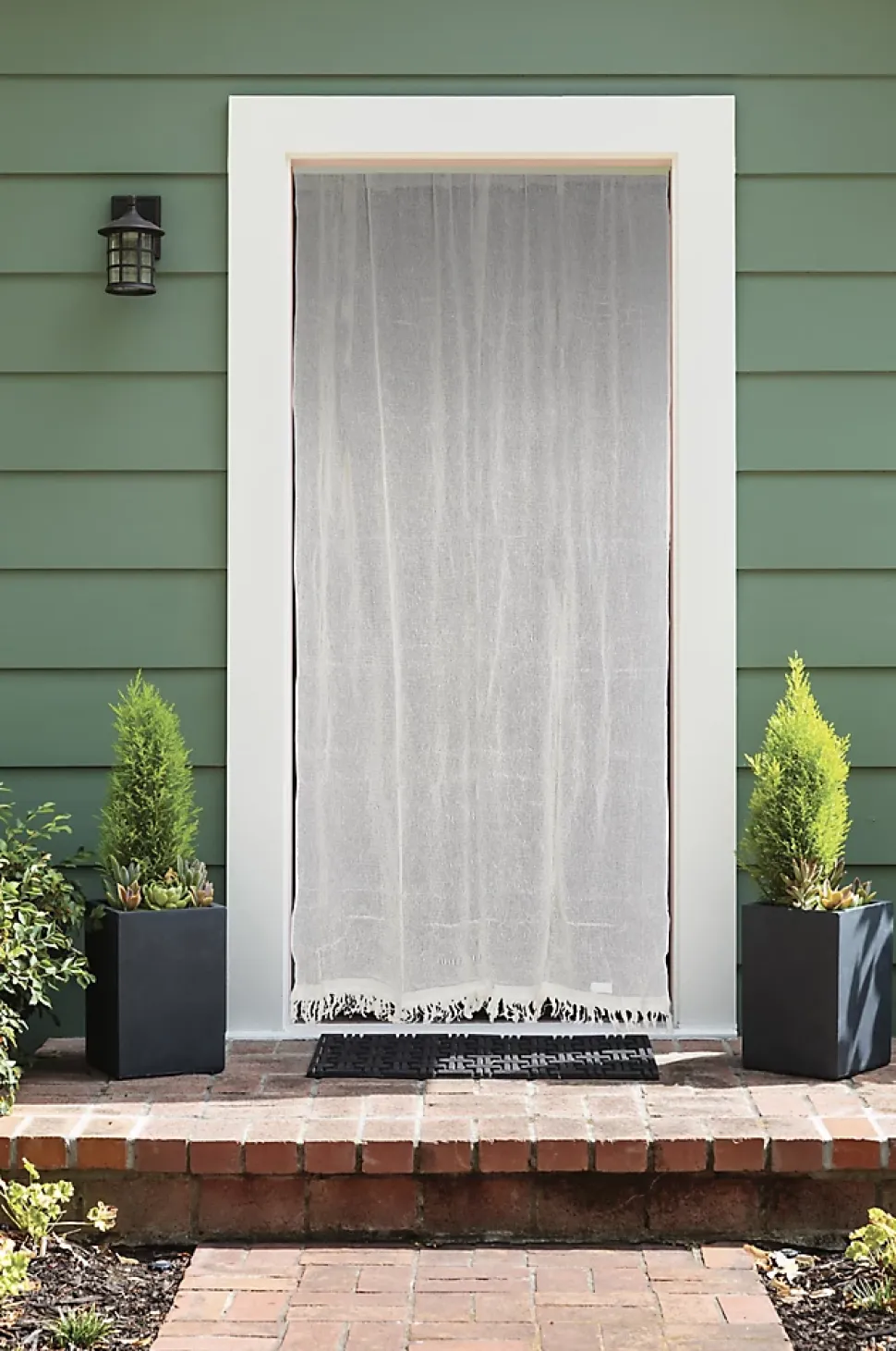 Moustiquaire de porte en coton écru 140 x 225 cm