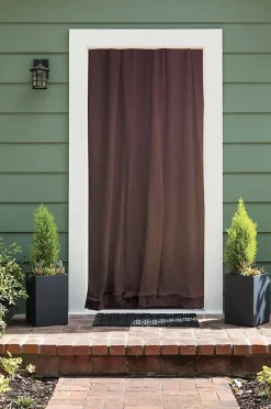 Moustiquaire de porte en coton camel 140 x 225 cm