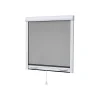 MOUSTIQUAIRE EN ALU ENROULABLE H.145 X L.130 cm POUR FENETRE, coloris BLANC