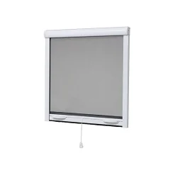 MOUSTIQUAIRE EN ALU ENROULABLE H.145 X L.130 cm POUR FENETRE, coloris BLANC