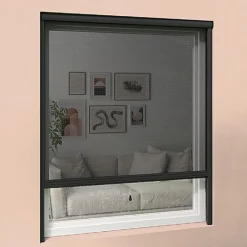 Moustiquaire enroulable verticale grise H145 cm x L130 cm