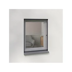 Moustiquaire fixe alu 150 cm x 150 cm, coloris gris