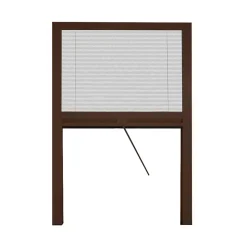 Moustiquaire plissée en kit réductible universel Mélodie pour fenêtre verticale 160x160 Marron