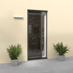 Moustiquaire plissée pour porte et porte-fenêtre H230 cm x L140 cm coloris gris