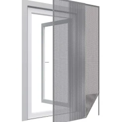 Moustiquaire porte anthracite 18g/m² bande autoagrippante 7,5 mm