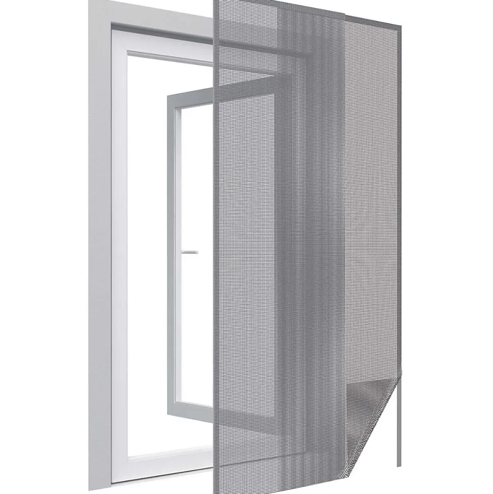 Moustiquaire porte anthracite 18g/m² bande autoagrippante 7,5 mm