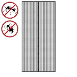 Moustiquaire porte ECD Germany 100x210cm noir montage adhésif sans perçage ni vissage anti insectes