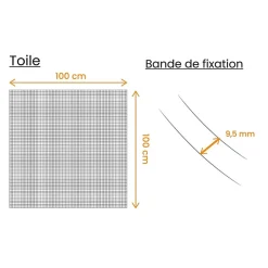 Moustiquaire, Sans Perçage, pour Fenêtre, 100 x 100 cm, Auto-Agrippante, Gris anthracite