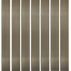 Mur TV - Lot de 7 Panneaux tasseaux bois 250 x 30 x 1,9 cm - gold/feutrine noir - 5,25m²