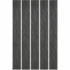 Mur TV - Lot de 5 Panneaux tasseaux bois 250 x 30 x 1,9 cm - décor marbre noir/feutrine noir - 3,75m²
