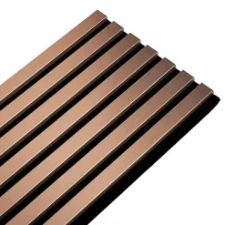 Mur TV - Lot de 7 Panneaux tasseaux bois 250 x 30 x 1,9 cm - rose gold/feutrine noir - 5,25m²