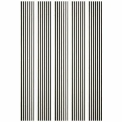 Mur TV - Lot de 5 Panneaux tasseaux bois 250 x 30 x 1,9 cm - décor marbre blanc/feutrine noir - 3,75m²