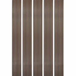 Mur TV - Lot de 5 Panneaux tasseaux bois 250 x 30 x 1,9 cm - rose gold/feutrine noir - 3,75m²