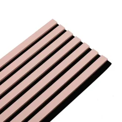Mur TV - Lot de 7 Panneaux tasseaux bois 250 x 30 x 1,9 cm - rose pastel/feutrine noir - 5,25m²