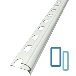 Nez de Marche Escalier Arrondi Argent Mat 11 mm Antiderapante Décoratif EXT/INT pour carrelage. L 2,5m.
