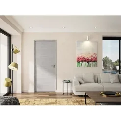 OPTIMUM Bloc Porte ajustable décor chene gris clair BILBAO - 204 x 83 cm Gauche