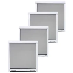 Pack éco de 4 moustiquaires enroulables H145 cm x L 100 cm alu blanc