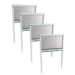 Pack éco de 4 moustiquaires enroulables alu H170 cm x L160 cm blanc